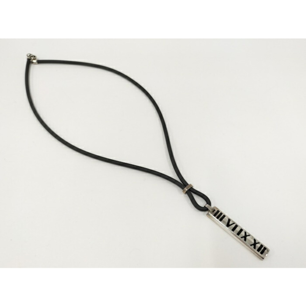Tiffany Atlas Choker Necklace Silver Leather